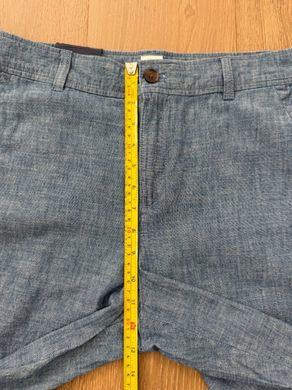 Gap Shorts Women 12 Indigo Chambray Bermuda Blue Mid Rise 9” Inseam 676741 - Picture 8 of 15